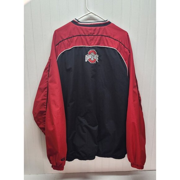 Ohio State Buckeyes Pullover Jacket XXLarge V-Neck Black & Red Embroidered Logo - Picture 3 of 9